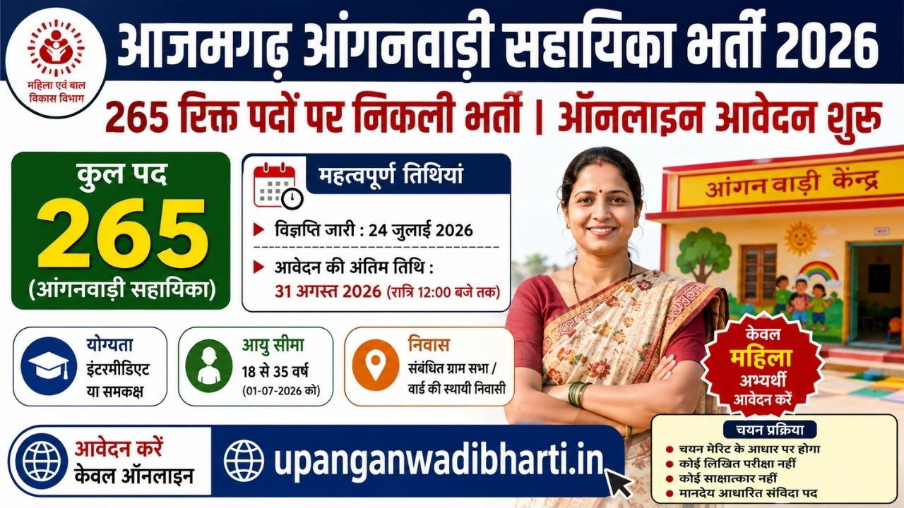 Azamgarh Anganwadi Sahayika Bharti 2026